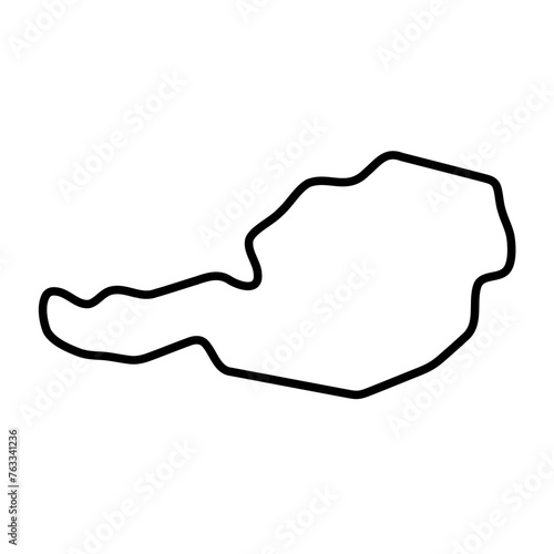 Austria country simplified map. Thick black outline contour. Simple vector icon