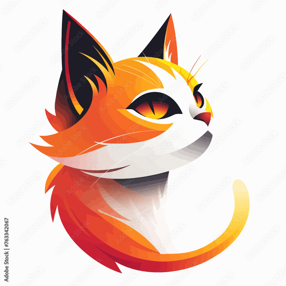 Obraz premium minimalistic cute cat logo