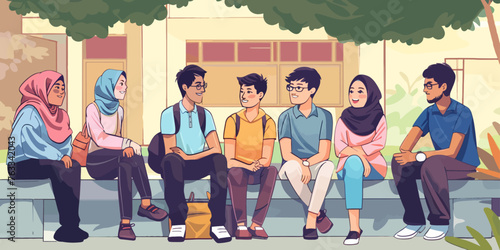 group of people sitting together