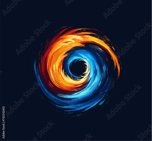 Spiral logo fire and water