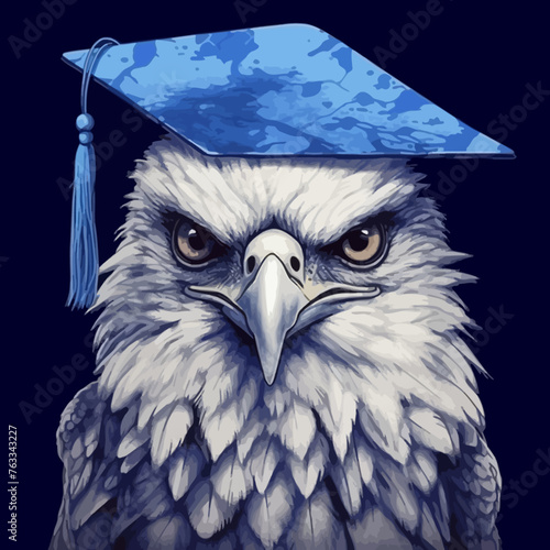 Eagle with Graduation Cap