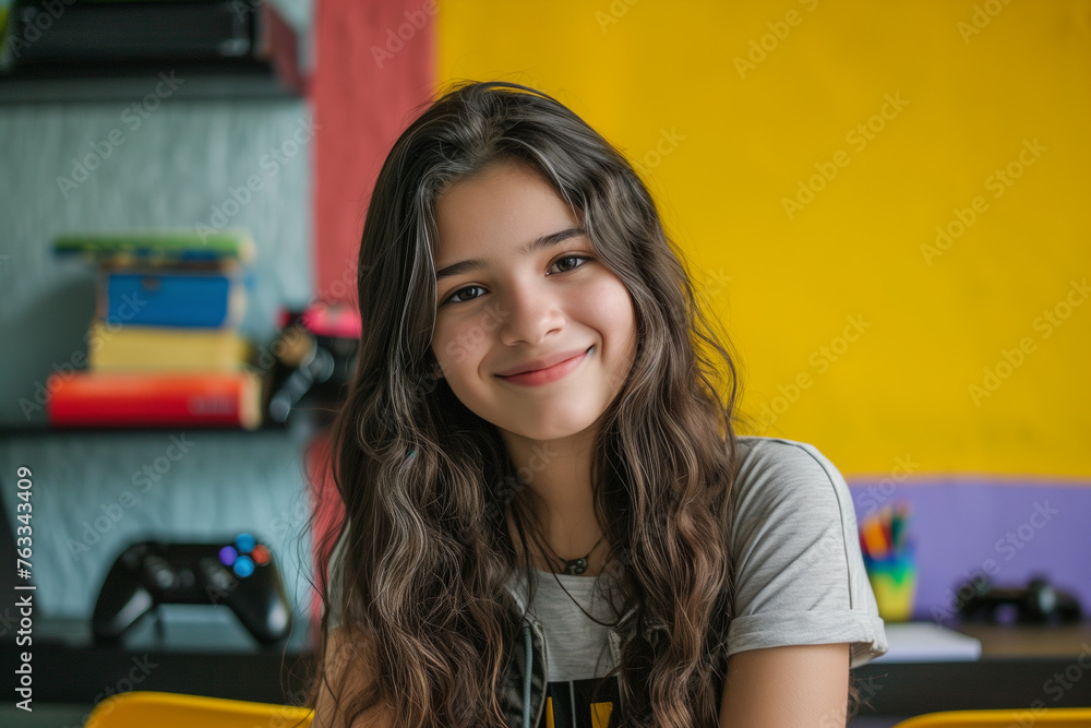 Young Brazilian child inside a playfull environment