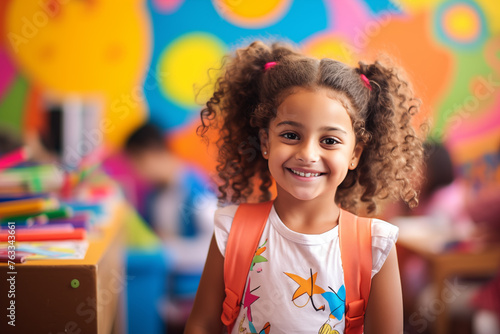 Young child inside a playfull environment - school