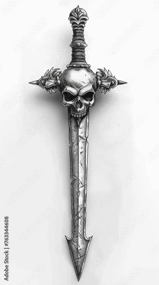 Skull Sword Illustration