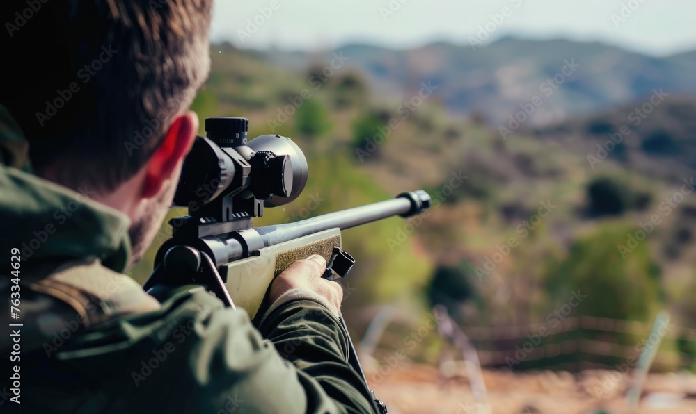 Fototapeta premium Marksman targeting a subject 