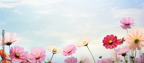 Field full of pink and white flowers © Ilgun