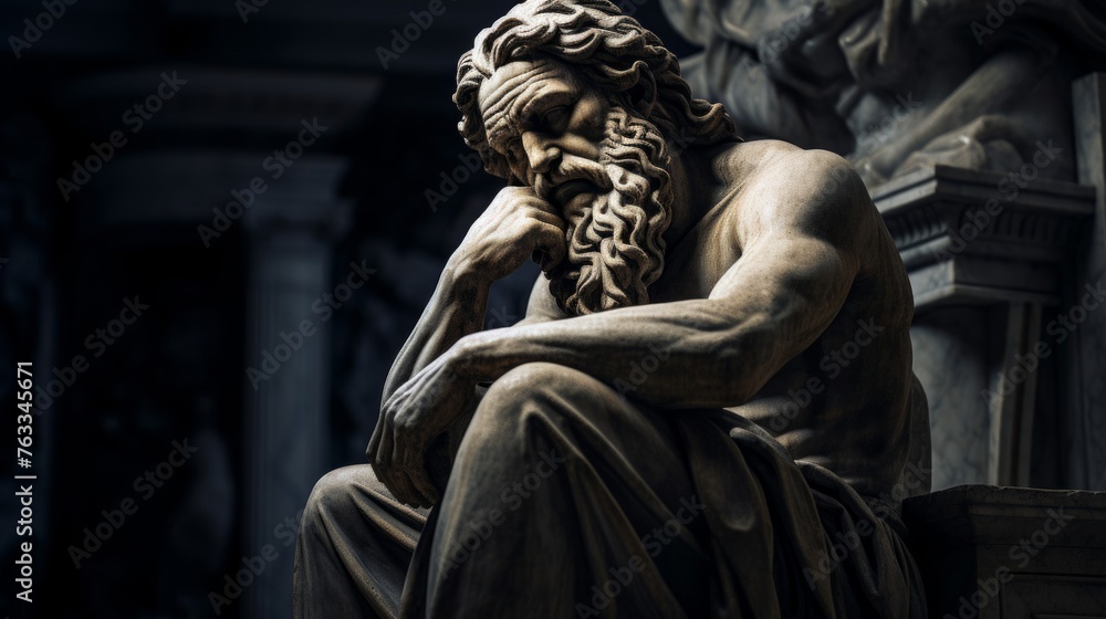 Contemplation at a statue's base art and aesthetics pondered in stillness Contemplation at a statue's base art and aesthetics pondered in stillness