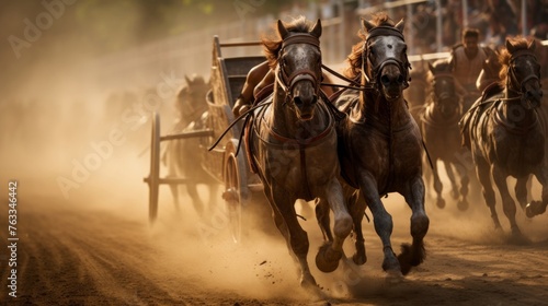 Ancient Olympics relive the chariot's rush a thrilling dance of speed and dust © javier