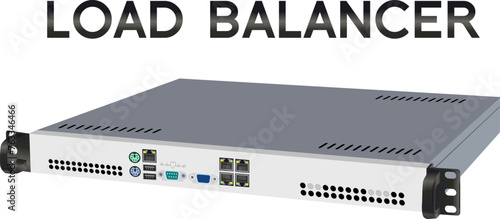 Hardware load balancer device (HLD) 3D isolated illustration
