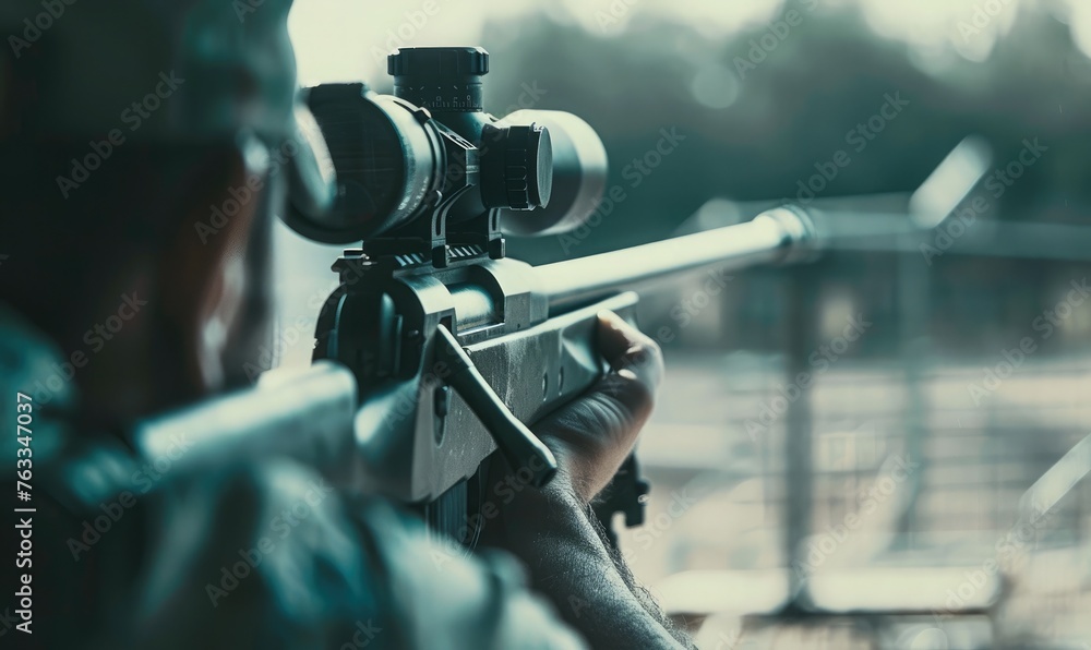 Sharpshooter aiming at a target
Sharpshooter aiming at a target