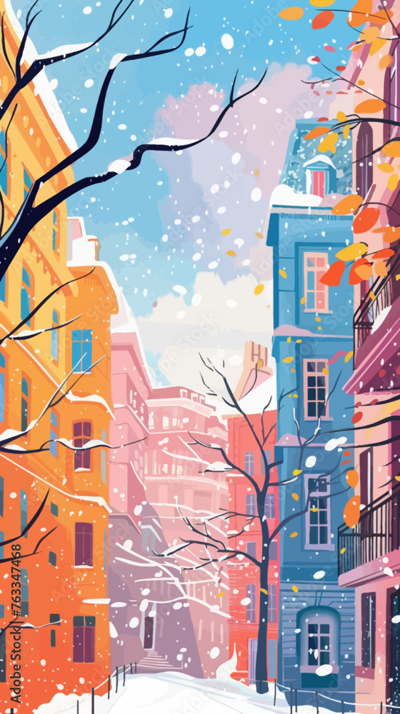 City WInter Illustration