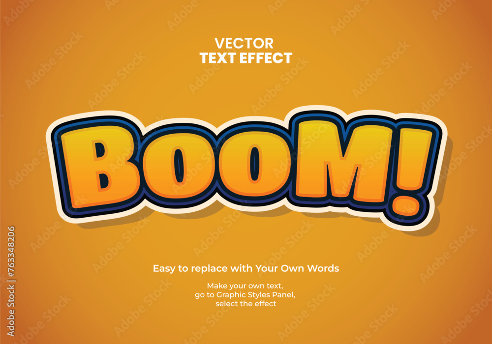 Boom text effect vector