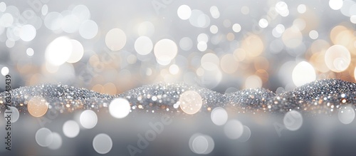Silver and white background with abstract bokeh