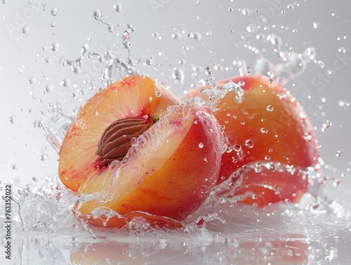 Peach close-up, product close-up, peach ripe, hydrated, nutritious