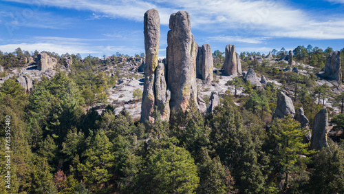 Mexico Chihuahua Creel Monk stone valley natural landmark landscape travel destination aerial view