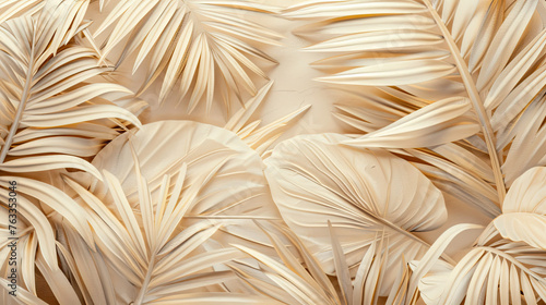 Palm Paradise: Serene Tropical Palm Leaf Wallpaper for Interior Bliss