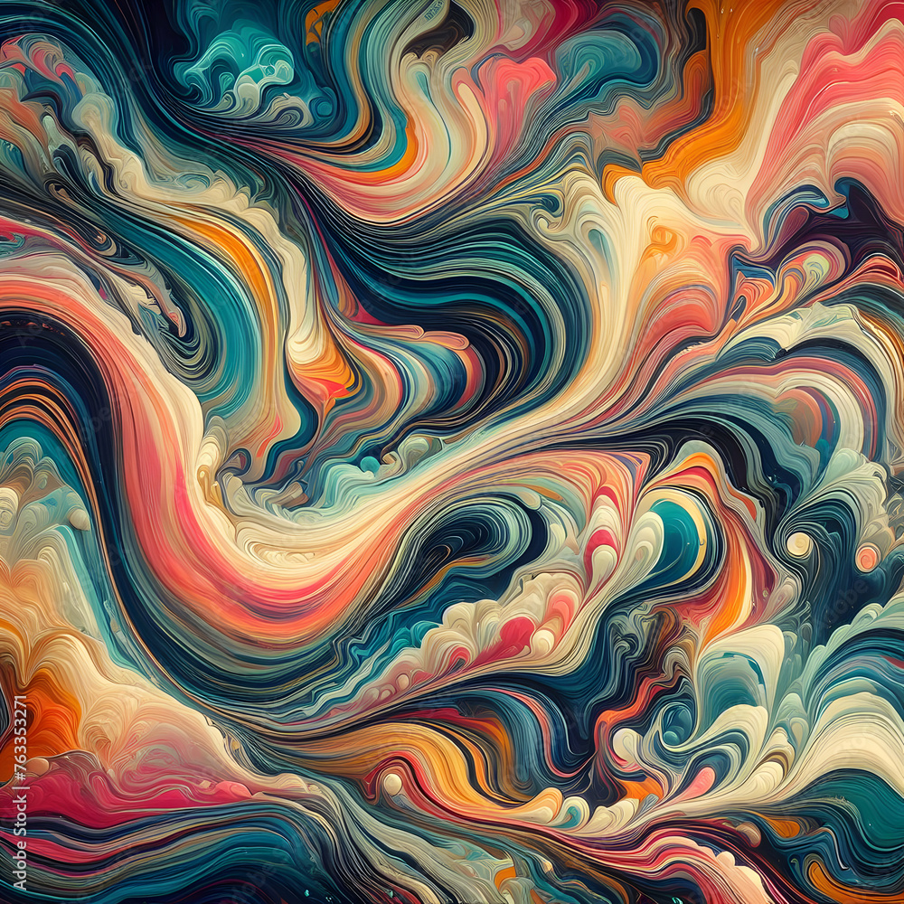 Abstract marbled acrylic paint ink painted waves painting texture colorful background banner, Bold colors, wave, wallpaper, pattern, illustration, Ai generated Abstract marbled acrylic paint ink painted waves painting texture colorful background banner, Bold colors, wave, wallpaper, pattern, illustration, Ai generated