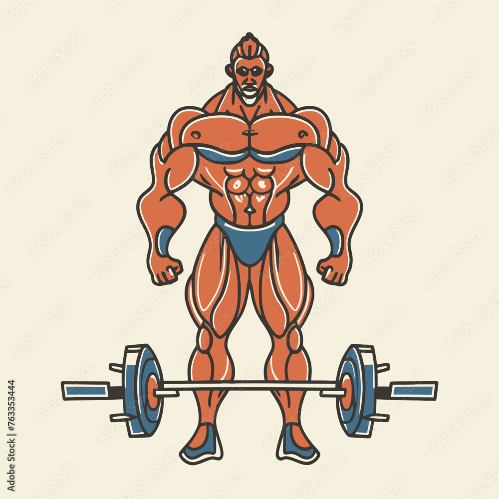 red white black modern style minimalist lines of a strong muscle pose strong body builder anatomy man at gym with bundle Doing exercises in all body positions using different gym equipment red white black modern style minimalist lines of a strong muscle pose strong body builder anatomy man at gym with bundle Doing exercises in all body positions using different gym equipment