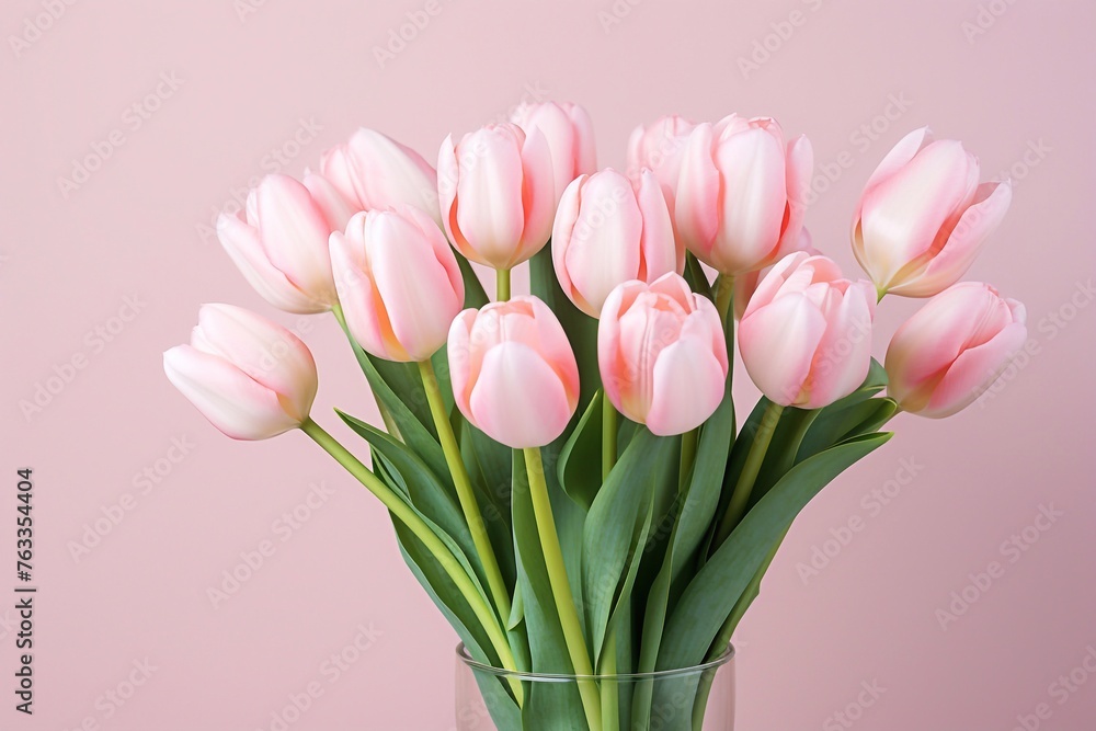 Fototapeta premium pink tulips in vase