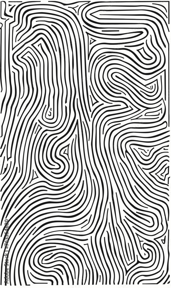 black and white maze lines abstract pattern
