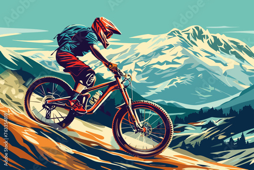 Mountain Biker Illustration