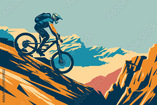 Mountain Biker Illustration