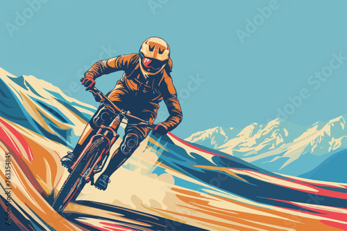 Mountain Biker Illustration