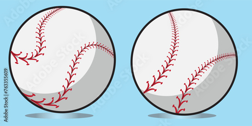 Baseball ball. SoftBall Base Ball. Realistic Baseball Icon. Vector Illustration, eps 10