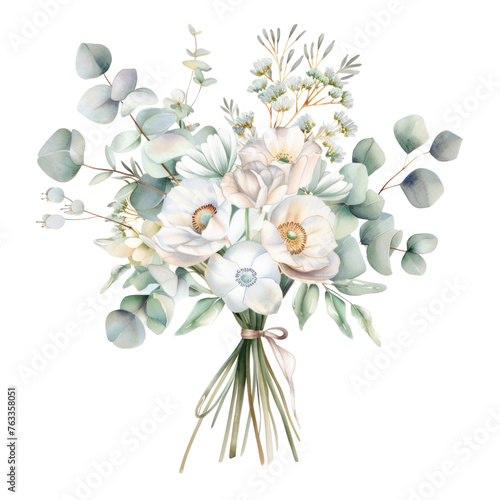wedding bouquet watercolor , Watercolor wedding clipart , 
