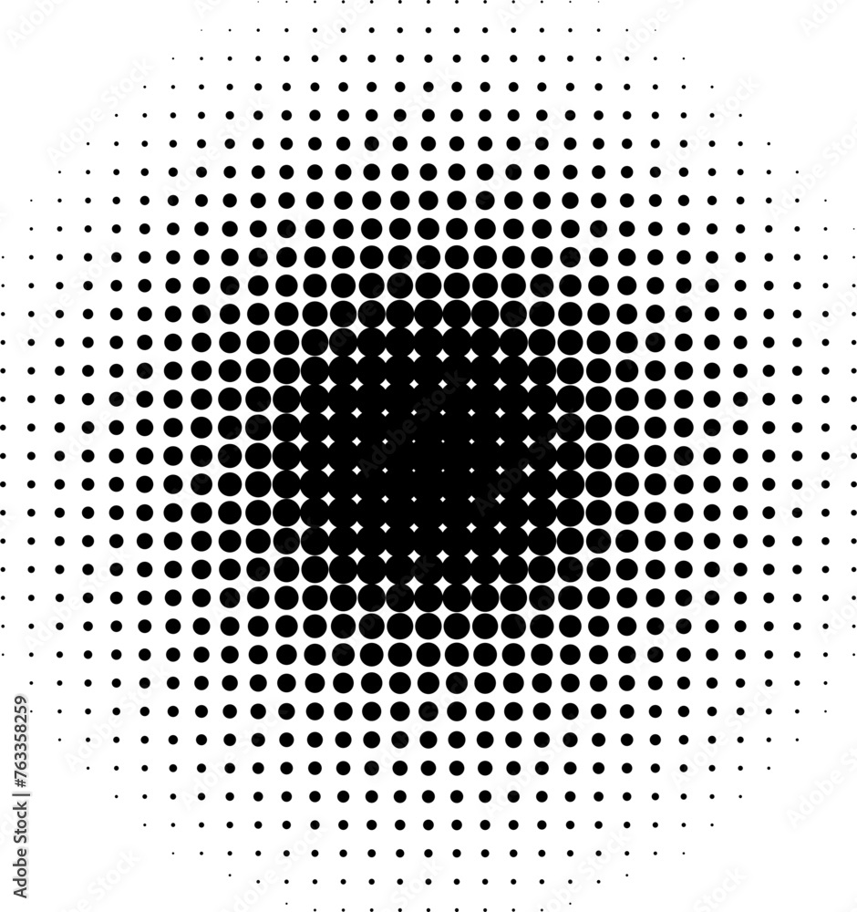 Halftone Dotted Circle