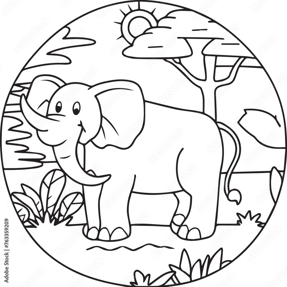 Fototapeta premium Safari coloring pages. Safari outline for coloring book
