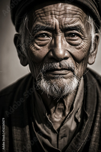 portrait of an Asian old man  © Manzo