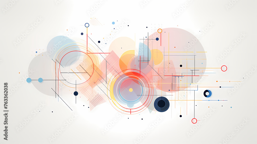 Abstract flat vector design featuring circles and lines Abstract flat vector design featuring circles and lines