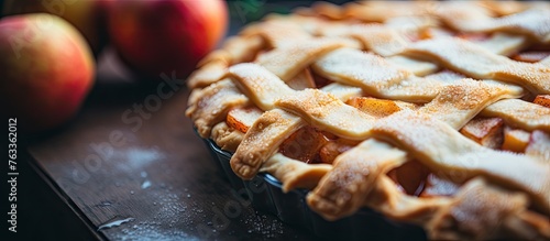 Pie with lattice crust and ...