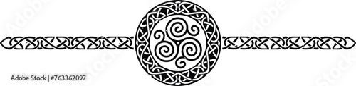 Ornate Celtic Pattern Circle Header with Celt Triskeles