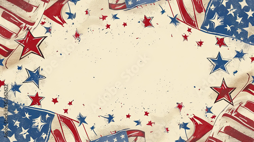 Background image with red white and blue Americana theme