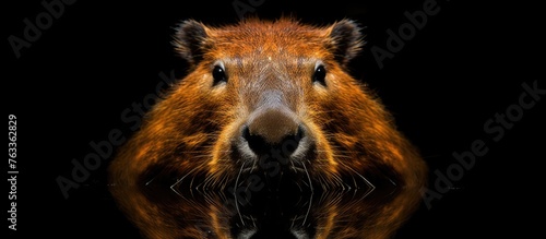 Brown furry creature agains...