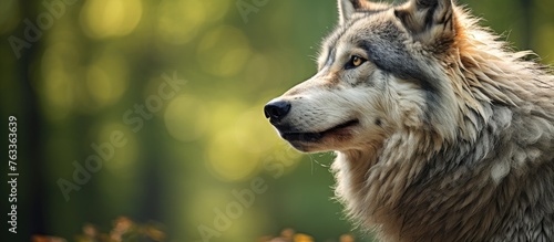 A wolf gazing at a distant view