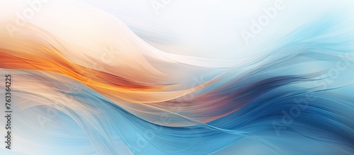 Abstract blue and orange wa...