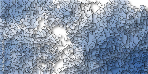 Abstract Seamless Multicolor Broken Stained-Glass Geometric Retro Tiles Pattern Quartz Crystal 3D Voronoi Diagram Background. For Artful Websites, Presentations, Brochures, and Social Media Graphics.