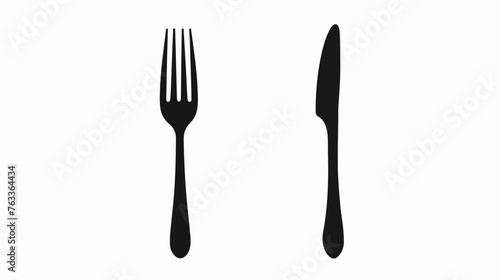 Fork and knife icon logo. Simple flat shape restaurant 