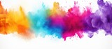 Colorful powder cloud explosion on white background