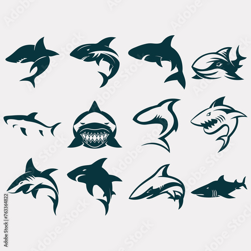collection of shark logos