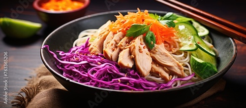 Bowl of assorted noodles, m...