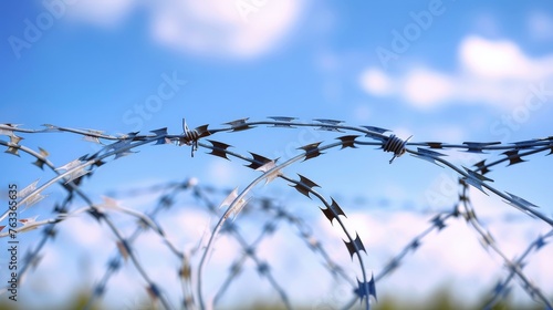 Barbed wire and barbed wire fence to prevent intruders 
