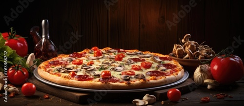 Pizza with Mushrooms and To...