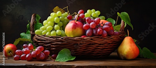 Basket of assorted fruits o...