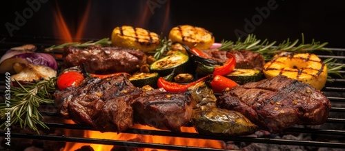 Grill with assorted meat an...