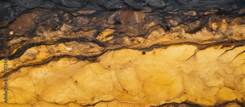 Close up of a yellow and bl...