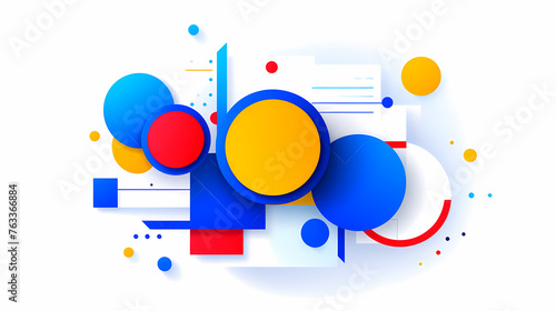 Abstract flat vector design featuring circles and lines
